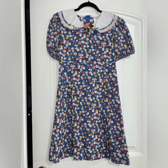 Ruth Of Carolina Other - Vintage Ruth of‎ Carolina Floral Blue Childs Dress with White Collar